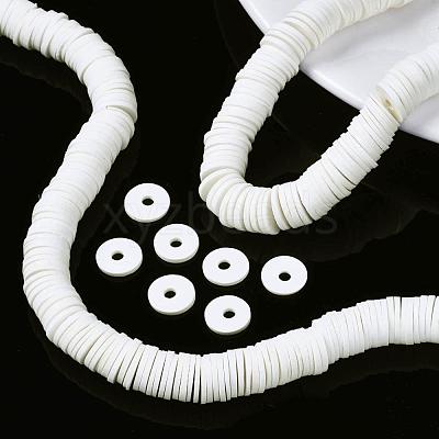 Flat Round Handmade Polymer Clay Beads CLAY-R067-12mm-17-1