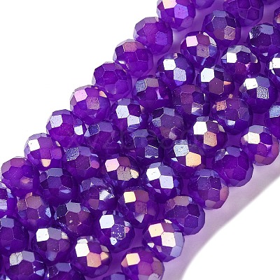 Baking Electroplate Glass Beads Strands DGLA-A039-J10mm-B05-1