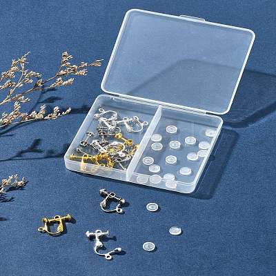 12Pcs 3 ColorS Brass Screw On Clip-on Earring Findings KK-FS0001-32-1