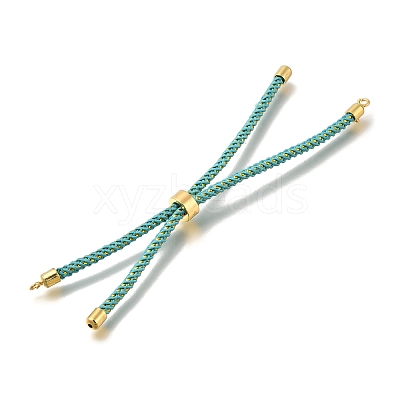 Braided Cotton Cord Slider Bracelet Making MAK-R001-01G-27-1