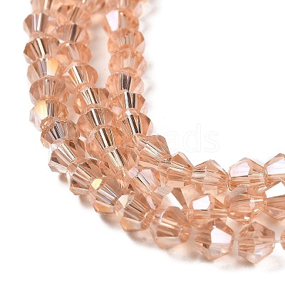 Transparent Electroplate Glass Beads Strands EGLA-A039-T4mm-B15-1
