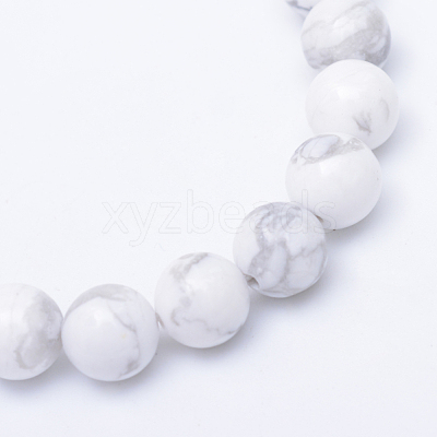 Round Natural Howlite Bead Strands X-G-R345-8mm-18-1