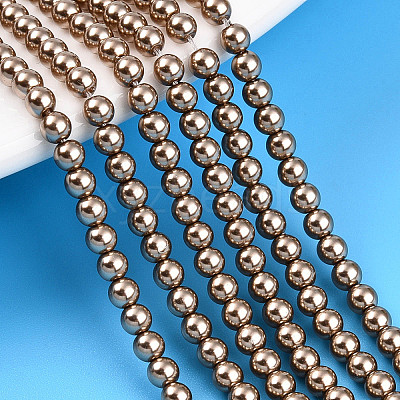 Baking Paint Pearlized Glass Pearl Bead Strands HY-N002-3mm-A06-1