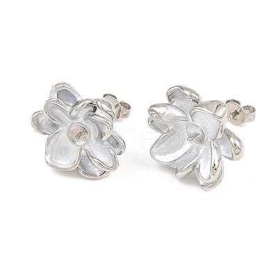 Brass Enamel Stud Earring Findings KK-CBA58F9-01P-01-1