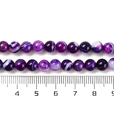 Natural Striped Agate/Banded Agate Beads Strands G-H037-A02-03-1