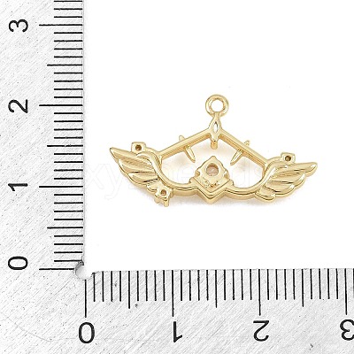 Brass Micro Pave Clear Cubic Zirconia Pendants CU-CBA0565-10G-1