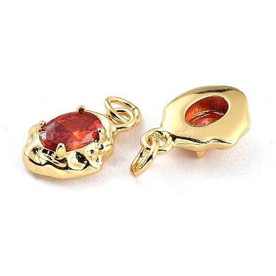 Brass Micro Pave Cubic Zirconia Pendant X-ZIRC-P089-19G-F-1