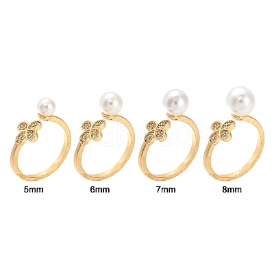 Brass Micro Pave Clear Cubic Zirconia Peg Bails Cuff Finger Ring Settings X-KK-S360-014-NF-1