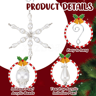 Snowflake Glass Pendant Decoration HJEW-GO00054-1