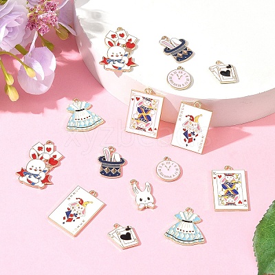 16Pcs 8 Styles Alloy Pendants ENAM-YW0009-23-1