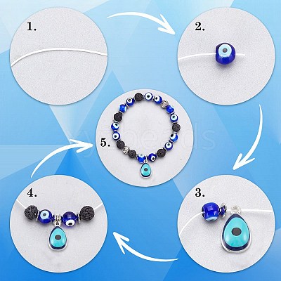 DIY Hamsa Hand with Evil Eye Bracelets Making Kits DIY-SC0025-22-1