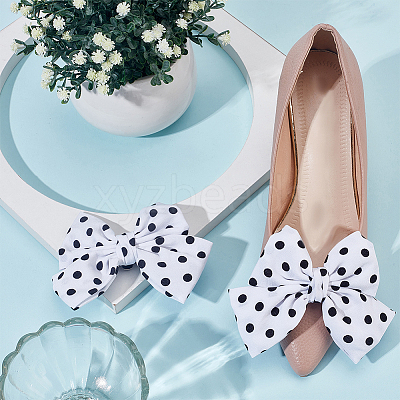 2Pcs Bowknot Polyester Shoe Decoration FIND-DR0001-64A-1