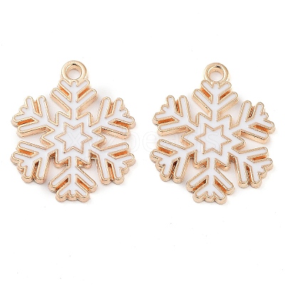 Christmas Theme Barrel Plating Alloy Enamel Pendants X-PALLOY-S192-01KCG-01-1