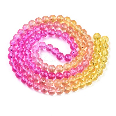 Baking Paint Transparent Glass Beads X-DGLA-M001-8mm-05-1