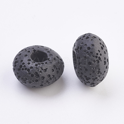 Natural Dyed Lava Rock European Beads G-E477-A09-1