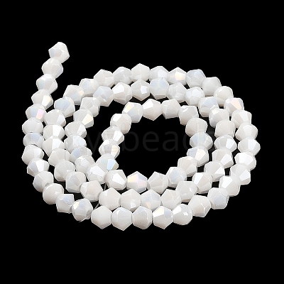 Opaque Solid Color Electroplate Glass Beads Strands GLAA-F029-P4mm-A15-1