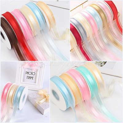 1Roll Solid Color Organza Ribbons ORIB-CY0001-02I-1