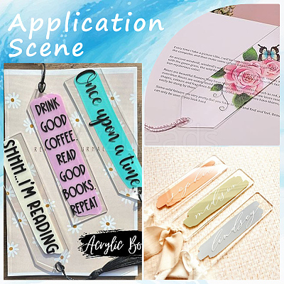 DIY Bookmark Making Kits. with Transparent Acrylic & Polyester Tassel Decoration DIY-SP0001-92E-1
