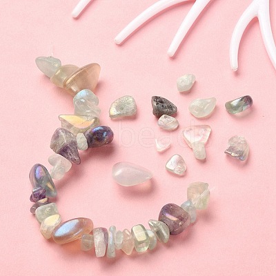 Electroplated Natural Fluorite Beads Strands G-YW0001-41-1