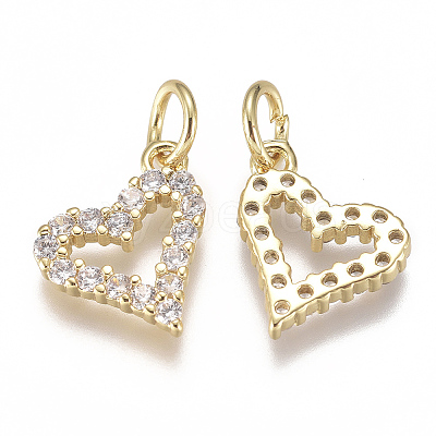 Brass Micro Pave Cubic Zirconia Charms LS-ZIRC-F111-19G-1