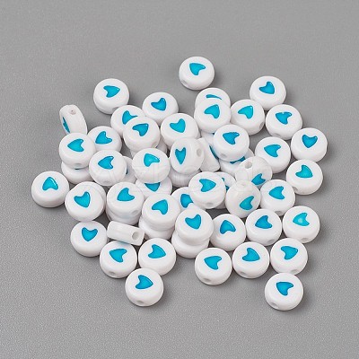 Acrylic Enamel Beads LS-OACR-WH0003-04J-1