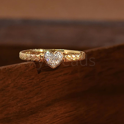 Heart 925 Sterling Silver Micro Pave Clear Cubic Zirconia Finger Rings FS-WGC3F33-03-1