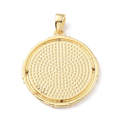 Brass Micro Pave Cubic Zirconia Pendants KK-P233-07G-1