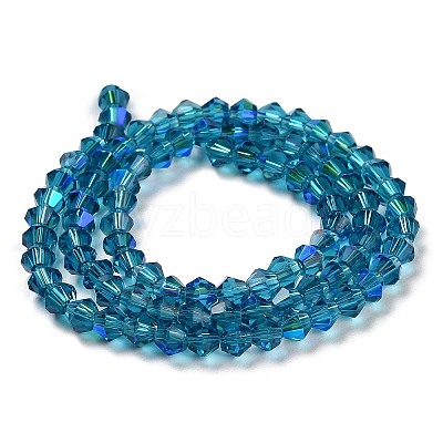 Transparent Electroplate Glass Beads Strands GLAA-F029-3mm-D01-1