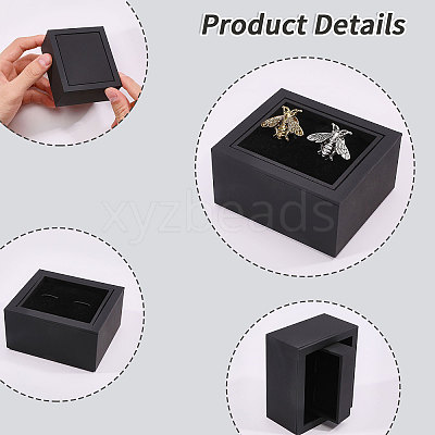 Plastic Overturn Cufflink Storage Boxes CON-WH0095-227-1