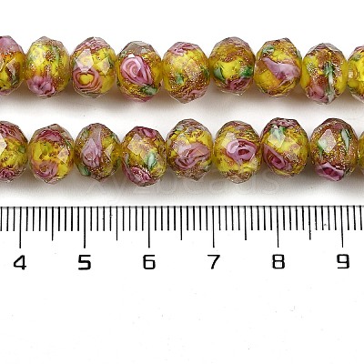 Handmade Gold Sand Lampwork Beads Strands LAMP-R141-10mm-23-1