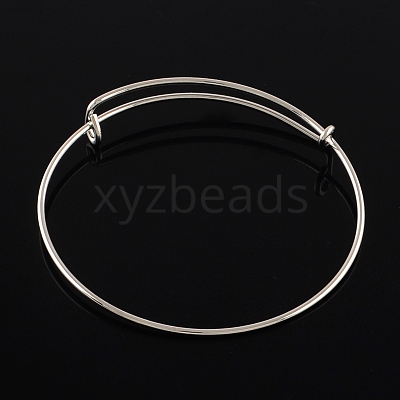 Adjustable Iron Expandable Bangle Making BJEW-R038-P-1