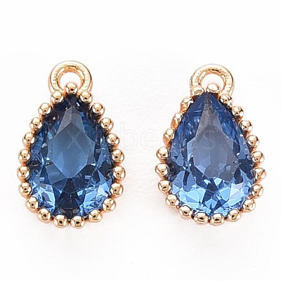 Brass Inlaid Cubic Zirconia Charms X-KK-S356-771D-1
