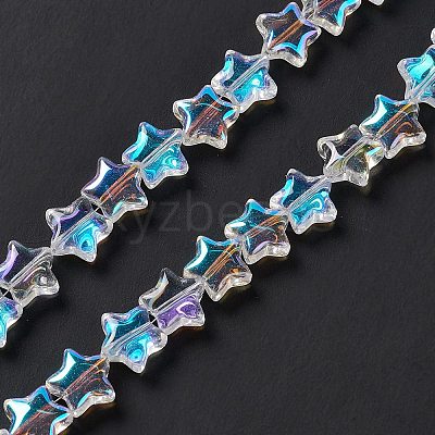 Transparent Electroplate Glass Beads Strands X-EGLA-E030-01J-1