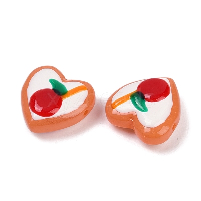 Handmade Heart Lampwork Beads Strands LAMP-P069-04B-04-1