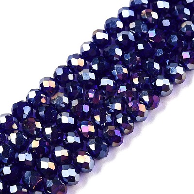 Electroplate Glass Beads Strands EGLA-A044-T4mm-B06-1