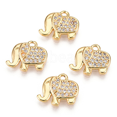 Brass Micro Pave Cubic Zirconia Charms ZIRC-K082-034A-1