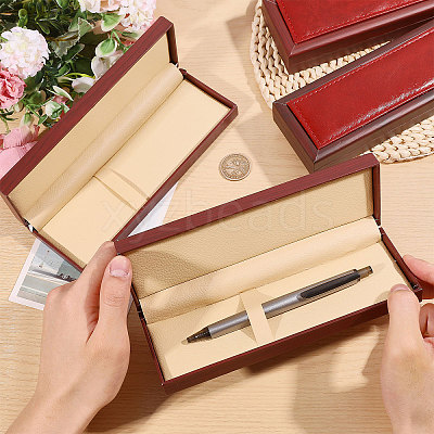 Rectangle PU Leather Single Pen Storage Boxes AJEW-WH0886-10-1