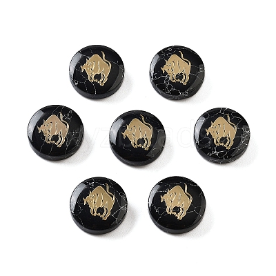 Dyed Black Synthetic Turquoise Beads G-F775-B10-1