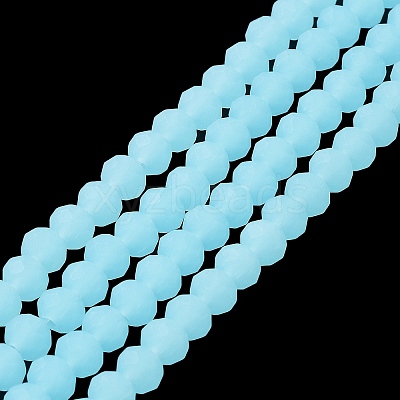 Imitation Jade Solid Color Glass Beads Strands EGLA-A034-J6mm-MD04-1