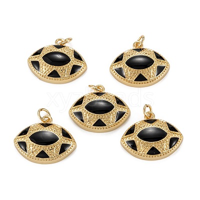 Brass Enamel  Pendants KK-C223-10G-1