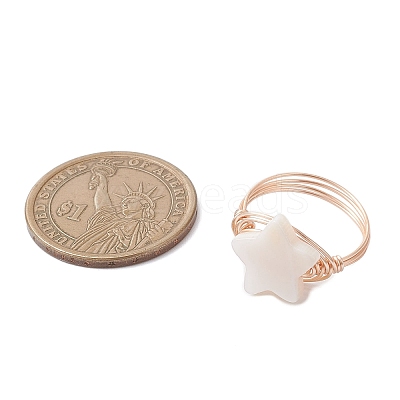 Natural Shell Finger Rings RJEW-TA00227-01-1