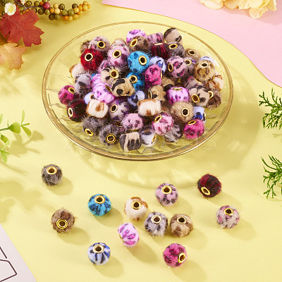 100Pcs Flocking Rondelle Beads FIND-TA0006-80-1