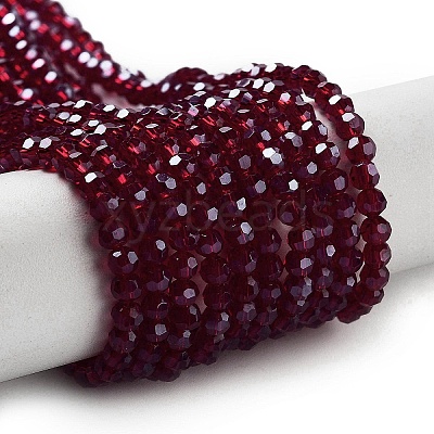 Electroplate Transparent Glass Beads Strands EGLA-A035-T3mm-A02-1