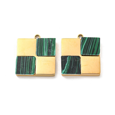 Synthetic Malachite Charms STAS-L022-203G-1