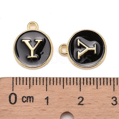 Golden Plated Alloy Charms LS-ENAM-S118-02Y-1