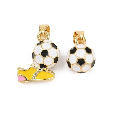 Brass Enamel Pendants KK-CBAEBFB-01A-G-1