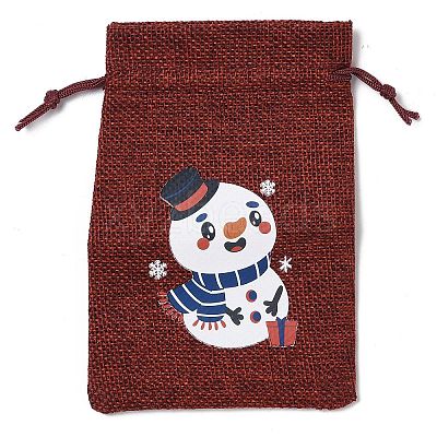 Christmas Theme Jute Cloth Storage Bags ABAG-F010-01A-03-1