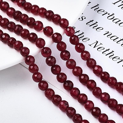 Natural White Jade Bead Strands G-R346-6mm-02-01-1