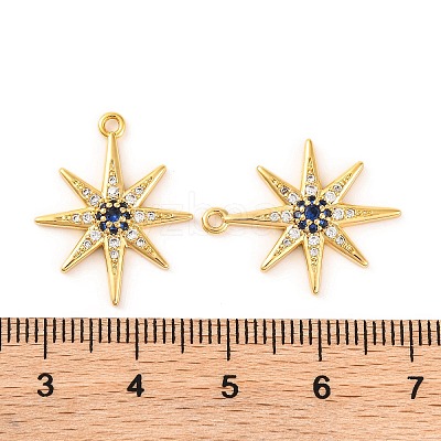 Brass Micro Pave Clear Cubic Zirconia Pendants KK-U017-10F-G-1