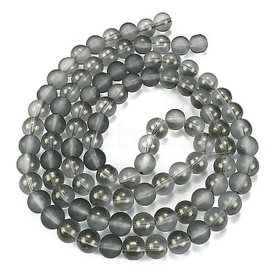 Frosted Transparent Glass Bead Strands X1-GLAA-P065-8mm-12-1